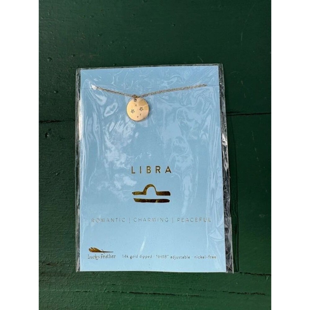 Lucky Feather Libra Zodiac Constellation Necklace